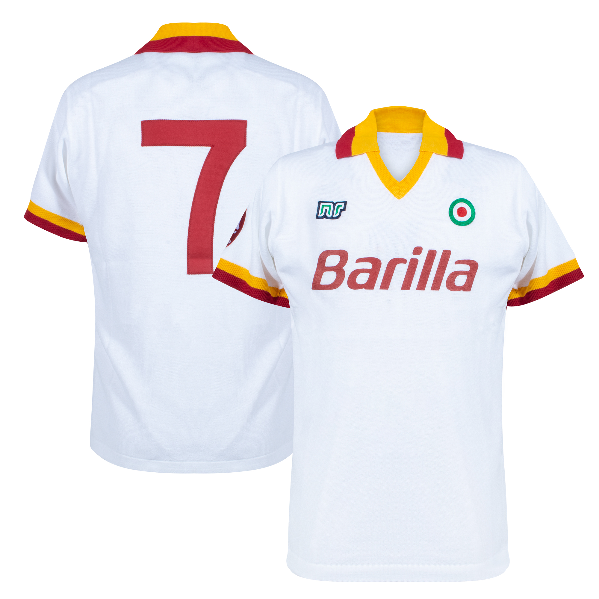 AS Roma Ennerre Barilla Authentic Shirt Uit 1986-1987 + Nummer 7 (Conti) Top Merken Winkel
